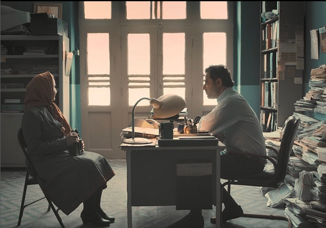 Greyish-Blue office scene