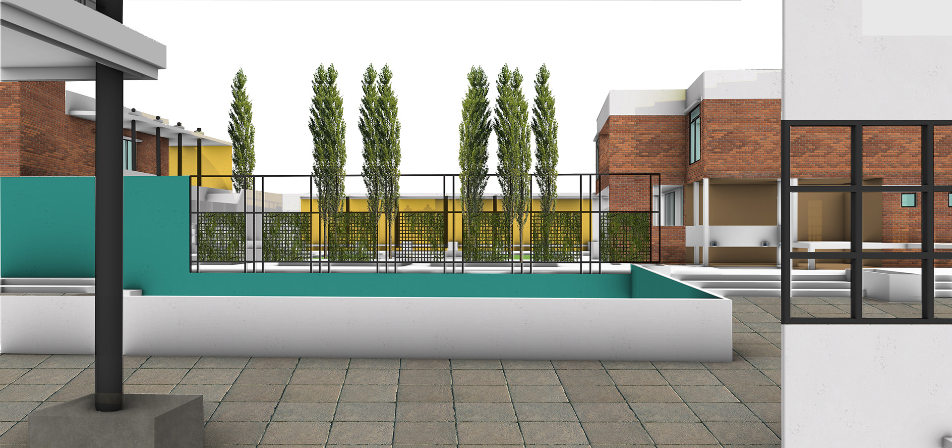 Music House water courtyard